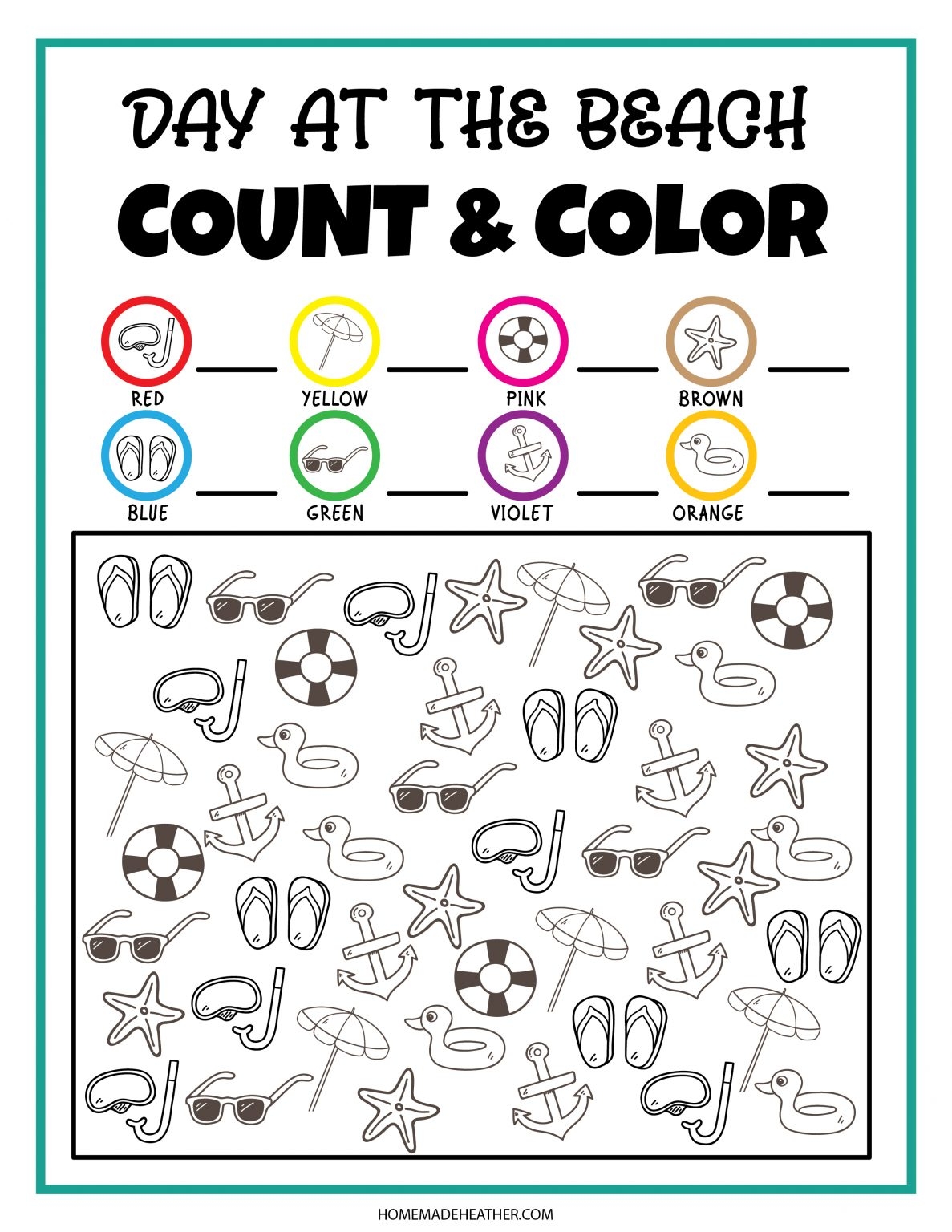 Free Beach Activity Printable Worksheets Homemade Heather