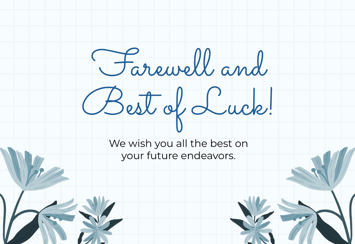 Free Blank Farewell Card Template To Edit Online
