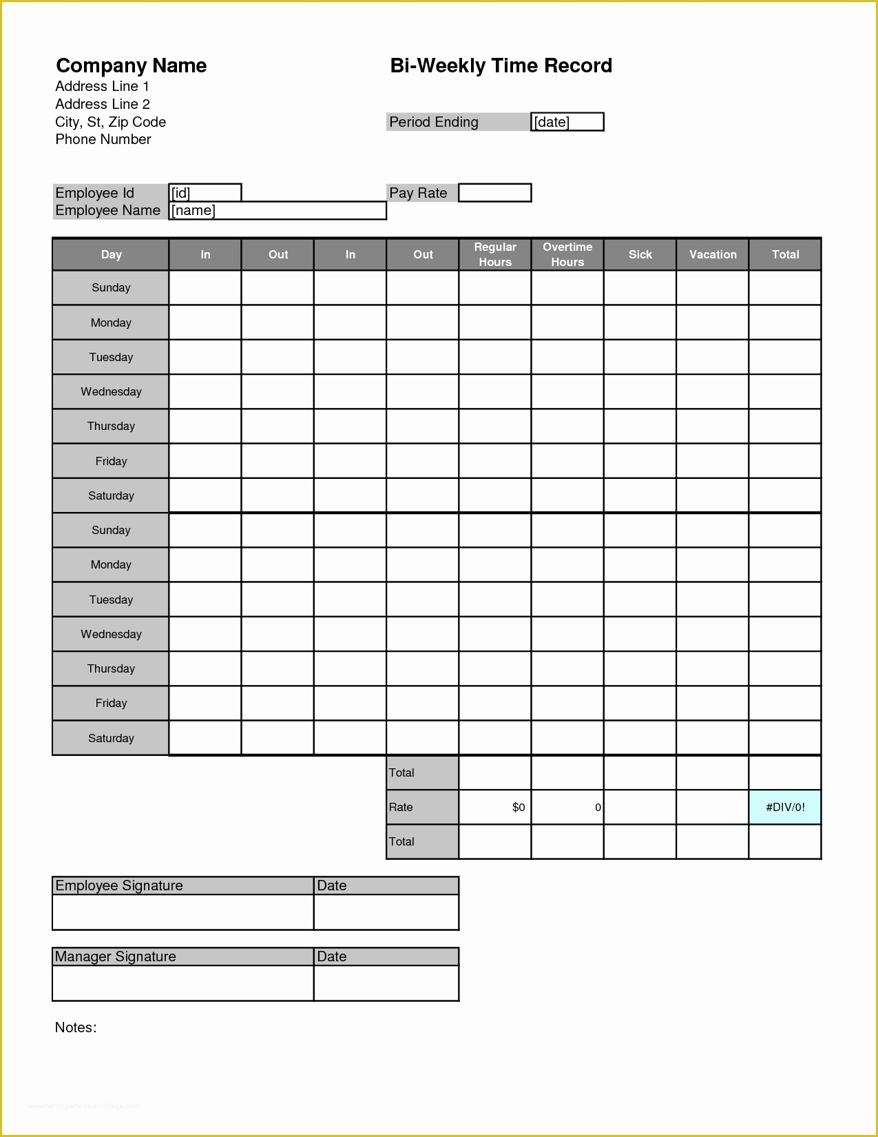 Free Blank Time Card Template Of Printable Time Card Template 12 Free 
