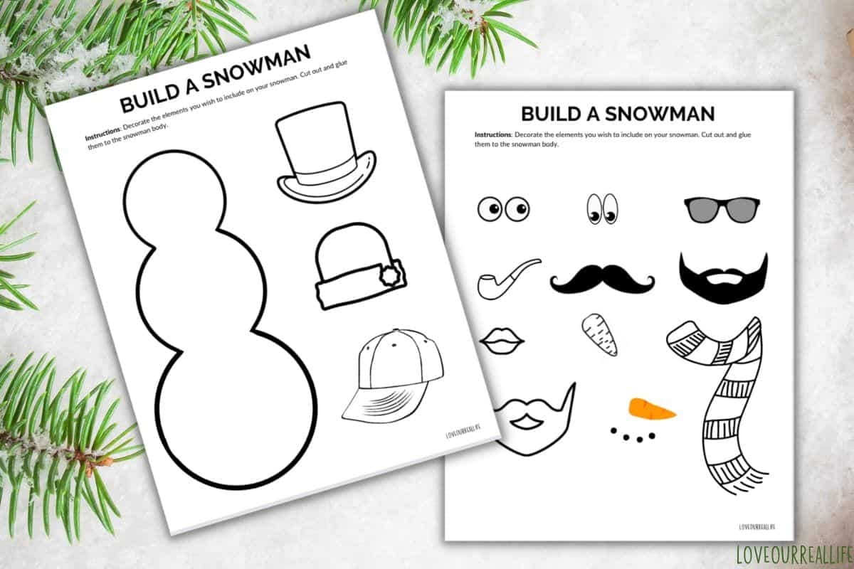 FREE Build A Snowman Printable Template Easy Craft For Kids Love Our 