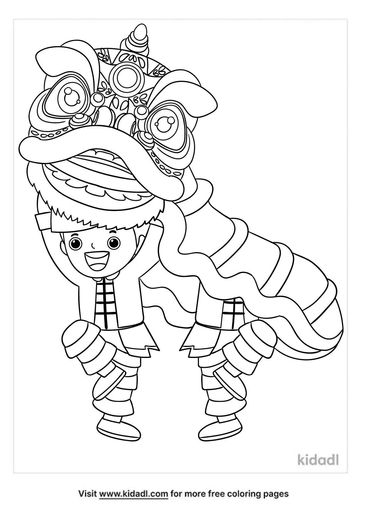 Free Chinese Lion Dance Coloring Page Coloring Page Printables Kidadl