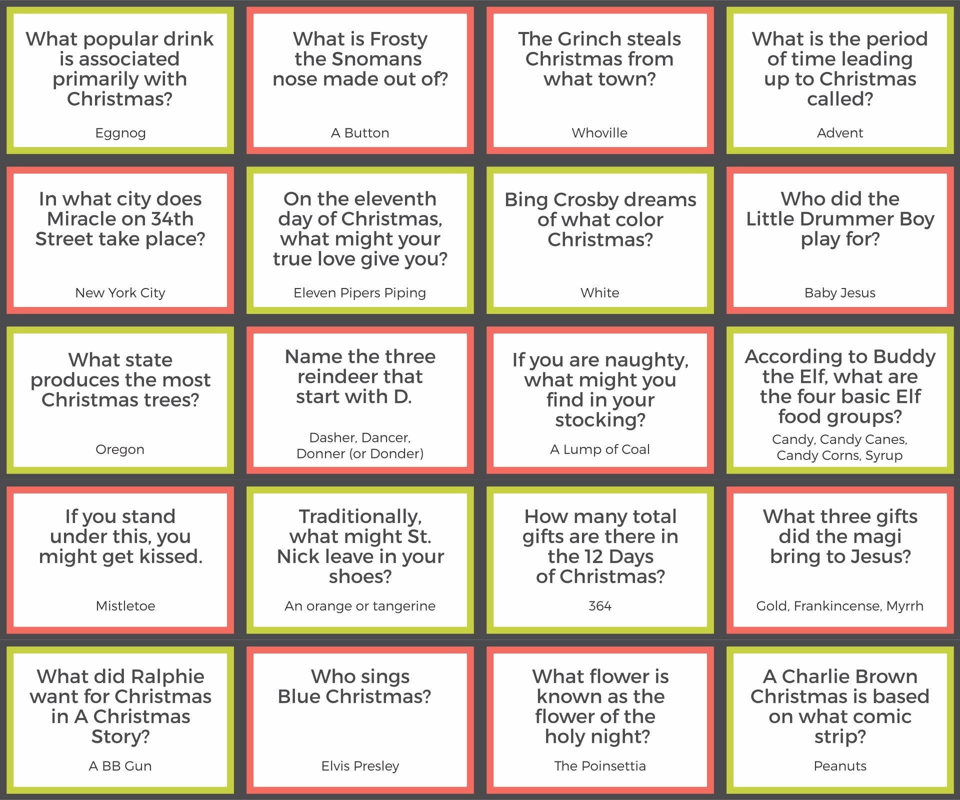 Free Christian Christmas Games Printables