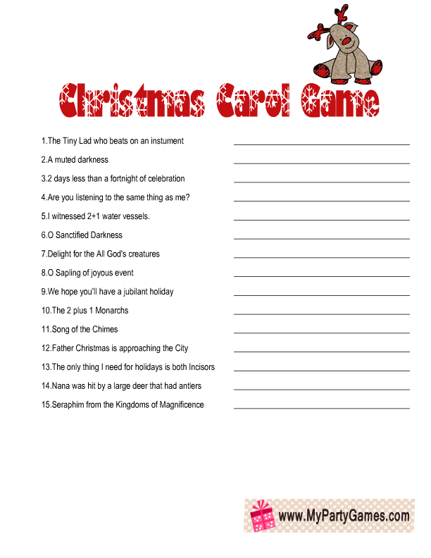 free printable christmas carol games for adults