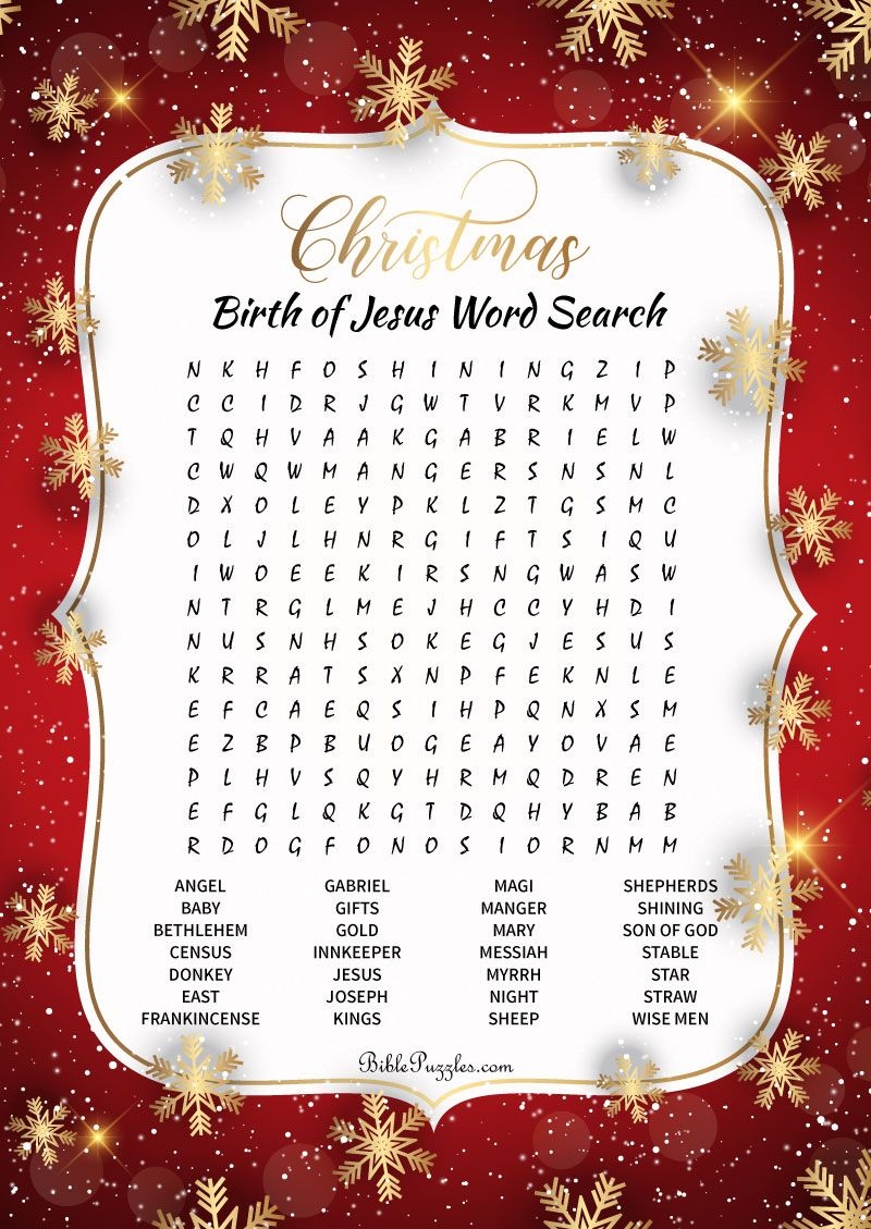 Free Christmas Christian Word Searches Printables Word Search Maker