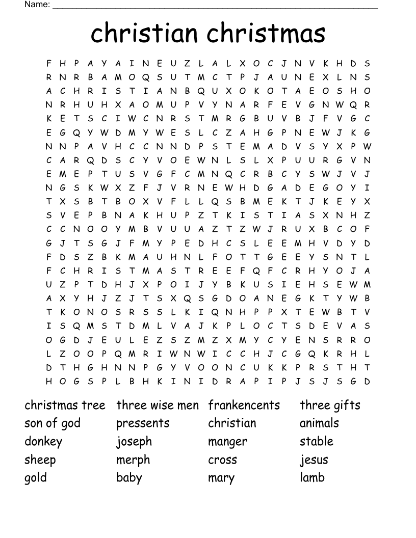 free printable christian christmas word games