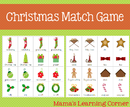free printable christmas match game