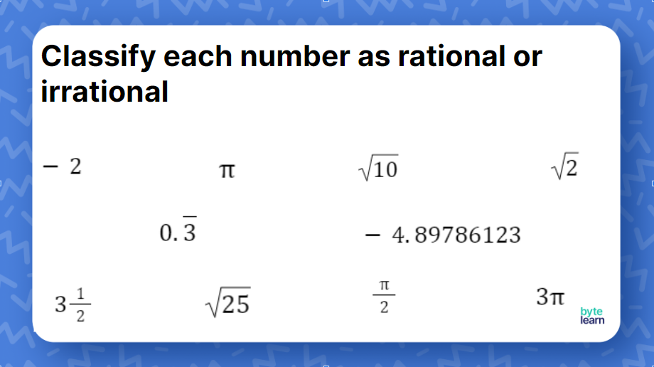 Free Classifying Rational And Irrational Numbers Worksheet Download 