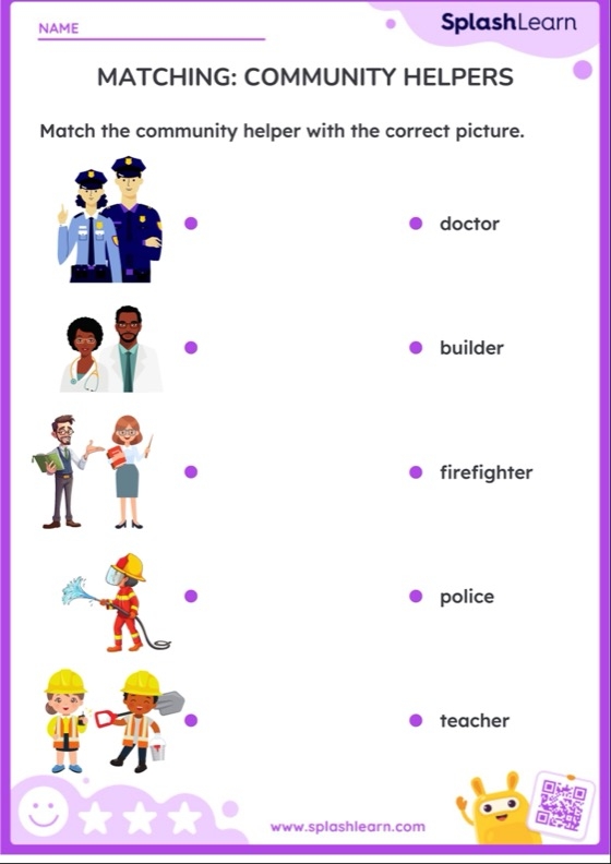 free printable community helpers matching game