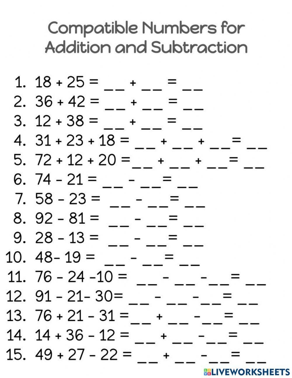 Free Compatible Numbers Division Worksheet Download Free Compatible 