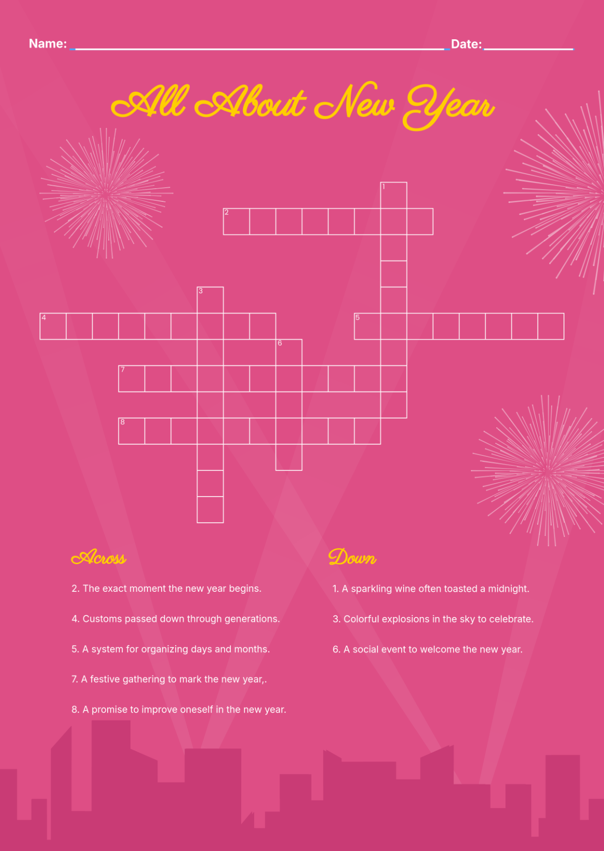 20 word crossword puzzle template
