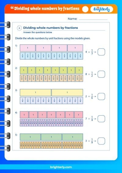 Free Dividing Whole Numbers By Fractions Worksheets PDFs Worksheets 