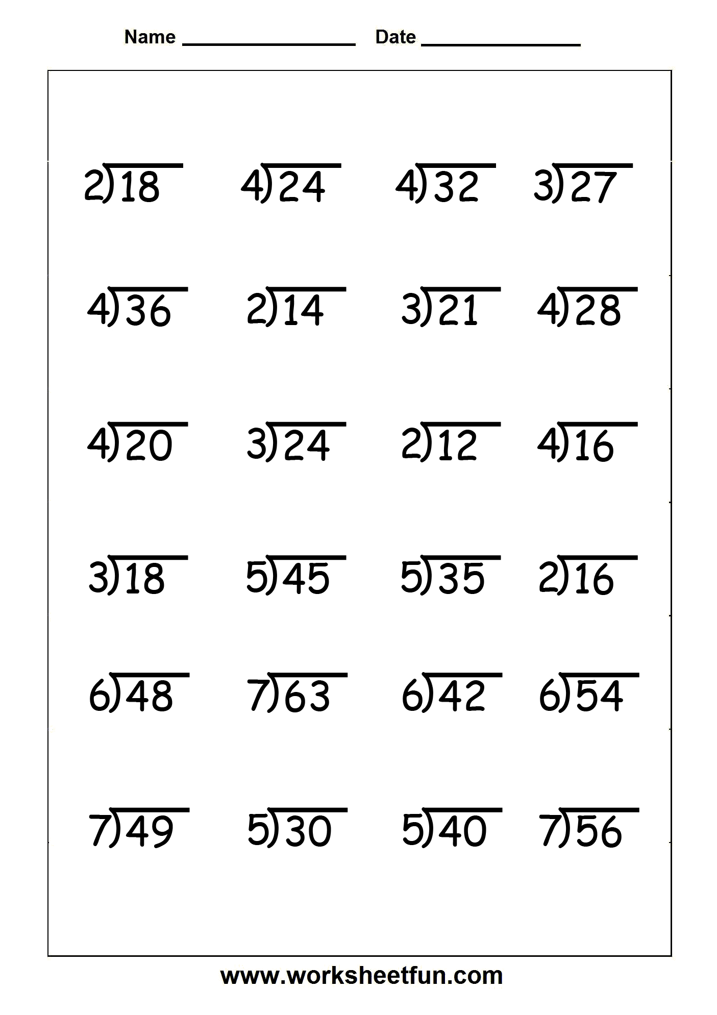 Free Division Worksheets Division Tables To 5X5 2 gif 790 1 022 Free 