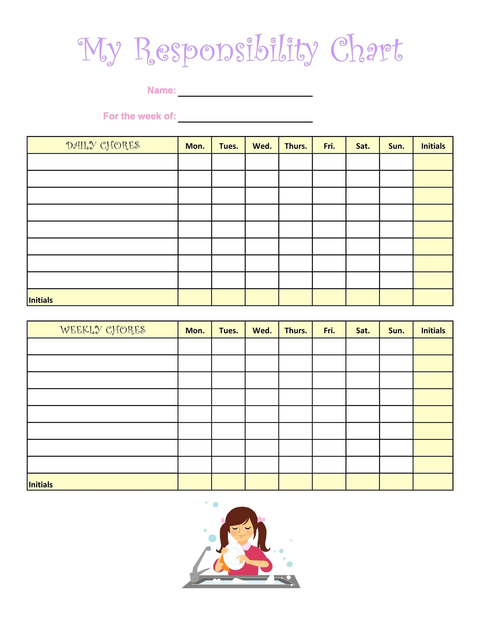 Free Editable Printable Chore Charts For Adults Printable Templates 