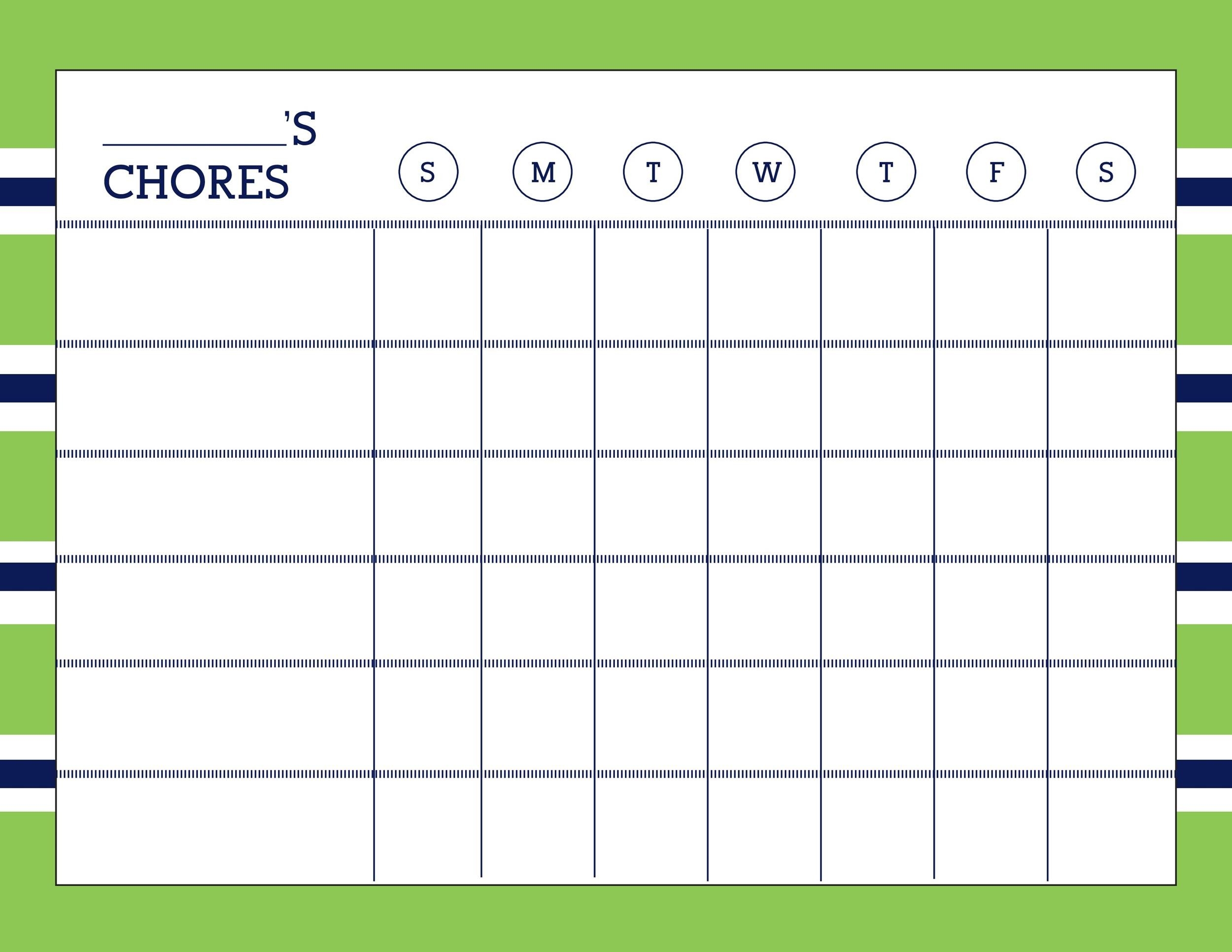 free editable printable chore charts with pictures