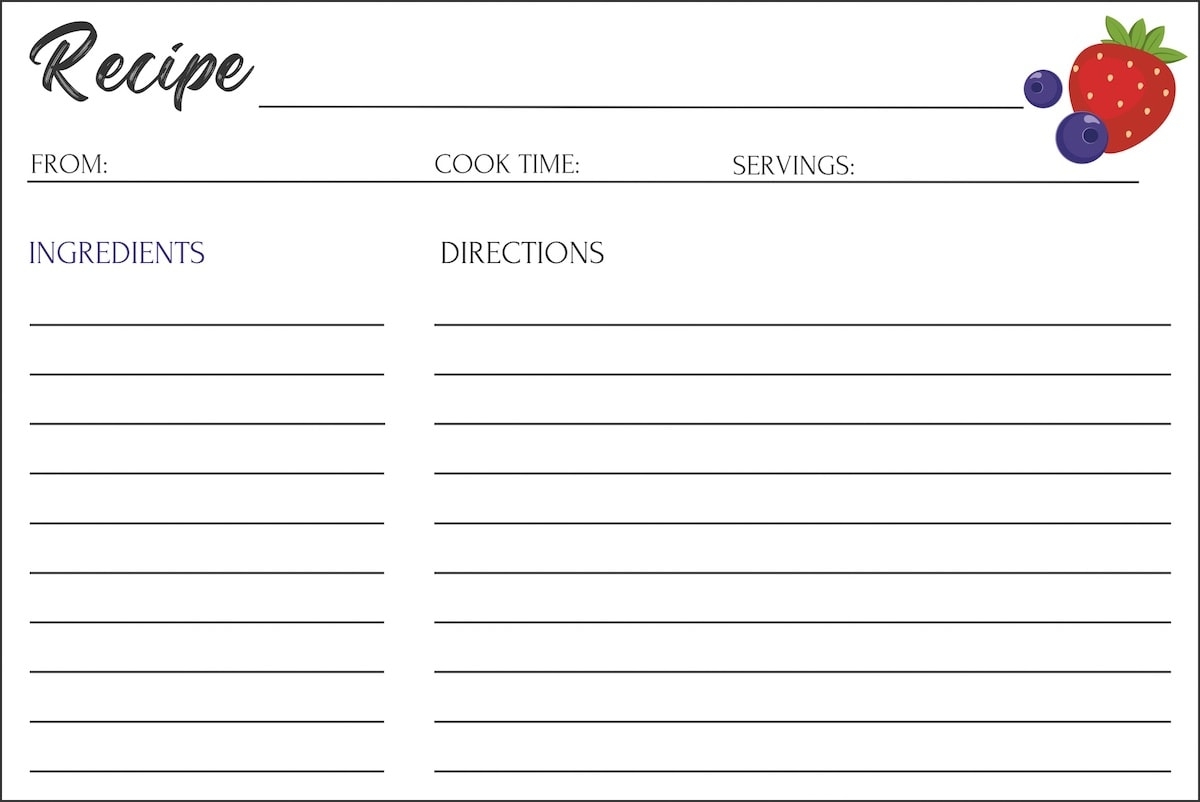 Free Editable Recipe Card Templates For Microsoft Word Free