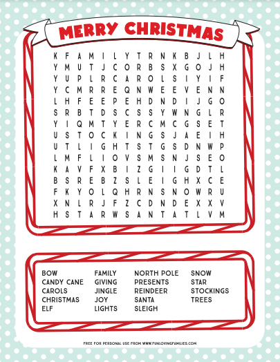 Free Free Printable Christmas Word Games Puzzles Download Free Free 