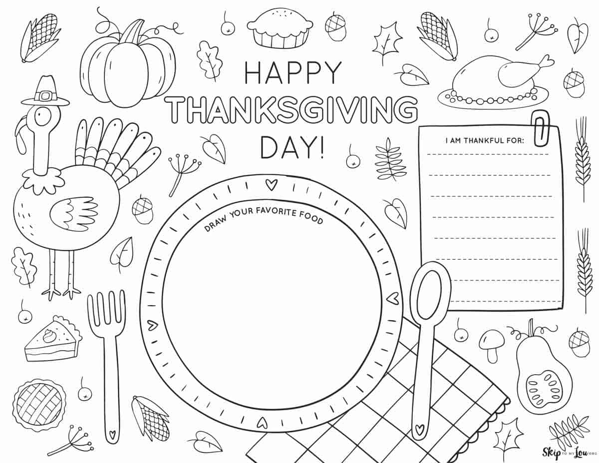 free printable thanksgiving activity sheets