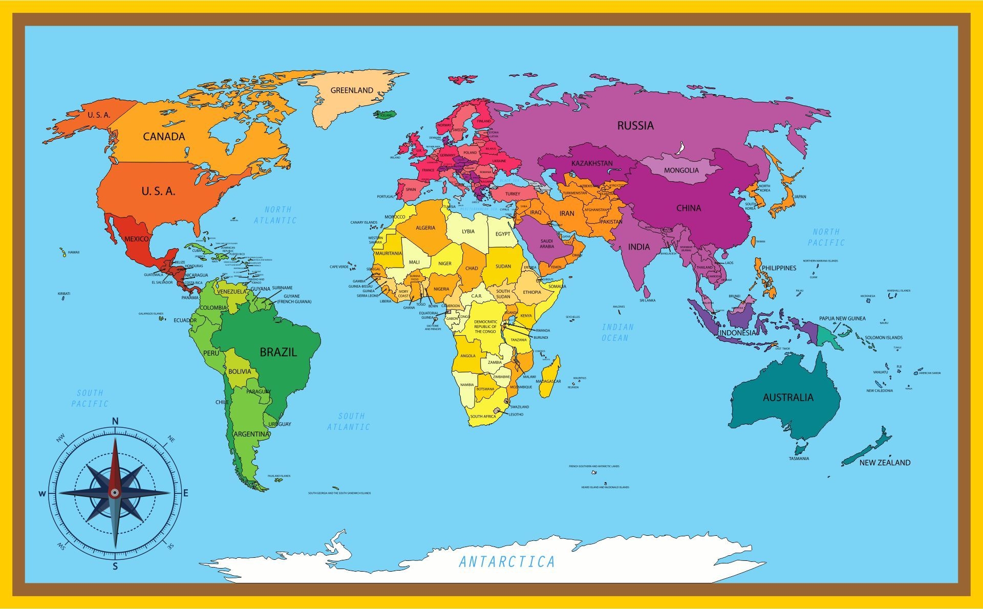 Free Large Printable World Map