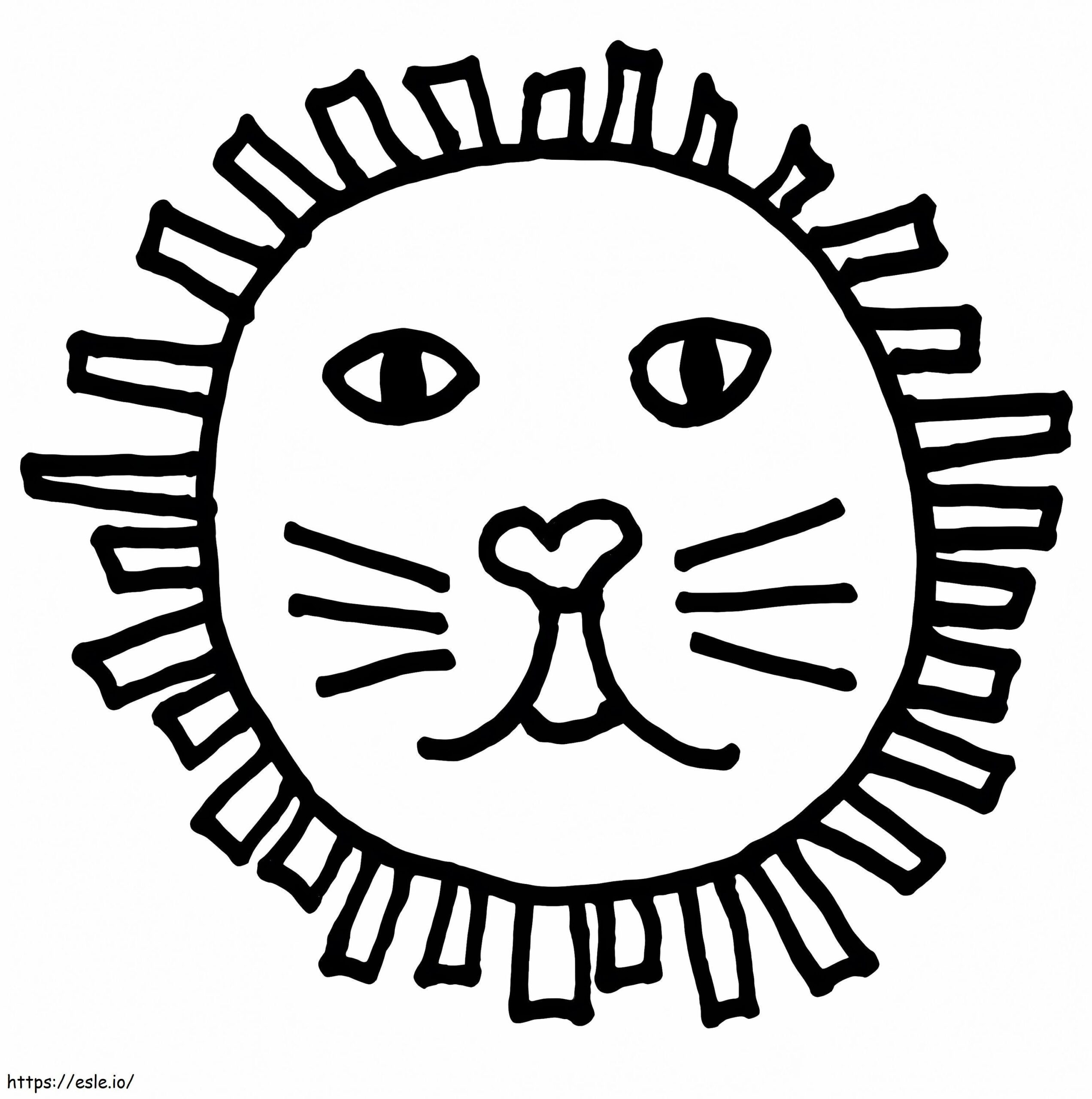 Free Lion Face Coloring Page