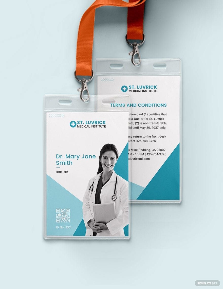 Free Medical ID Card Templates Editable And Printable