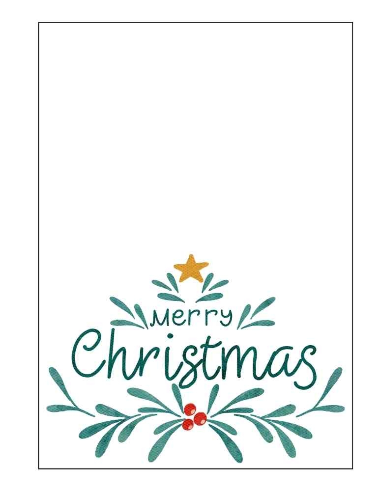 merry christmas card template printable