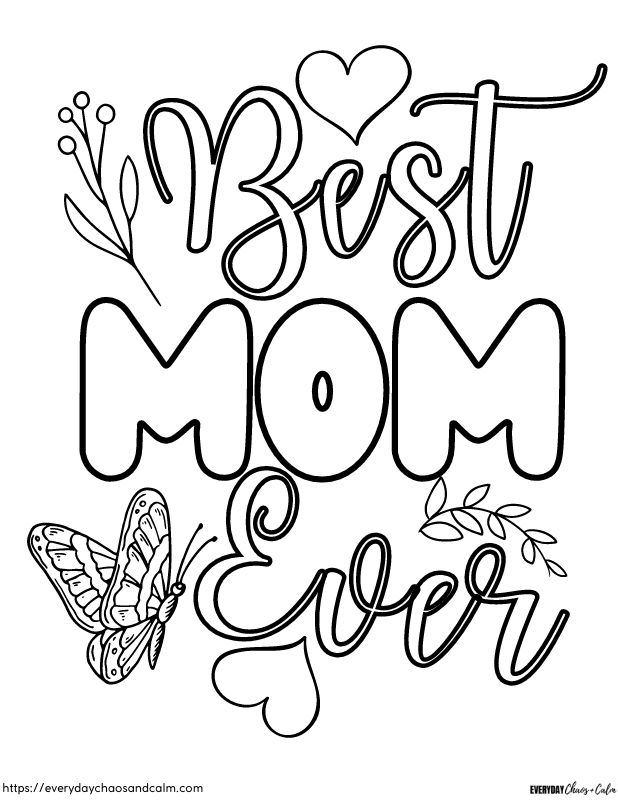 template printable mothers day cards to color pdf
