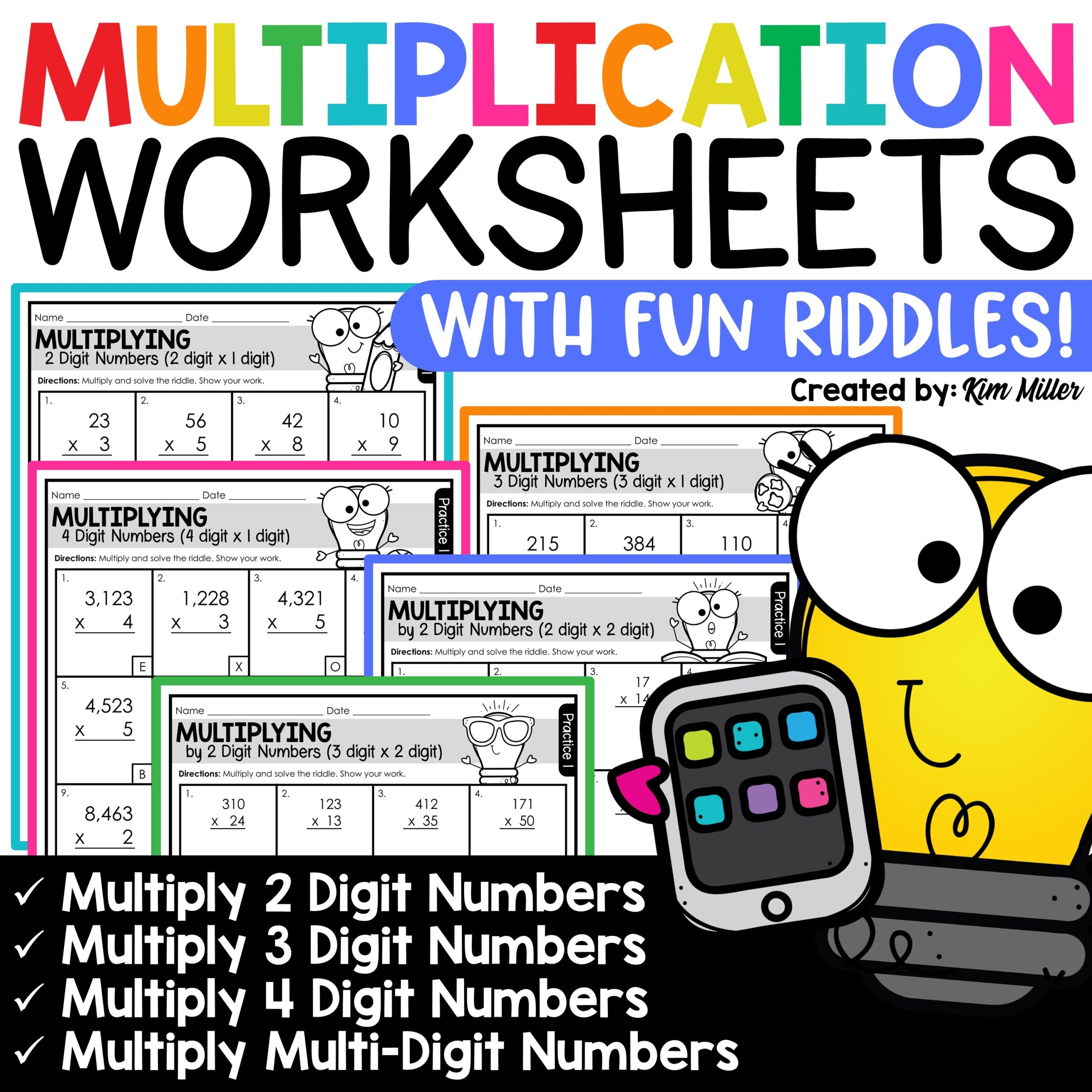 multiply multi digit numbers worksheet