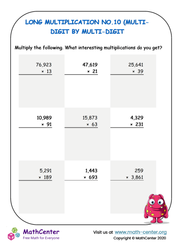 Free Multiply Multi Digit Number Worksheet Download Free Multiply 
