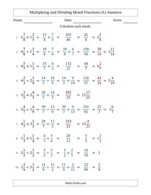 multiplying and dividing mixed numbers worksheet