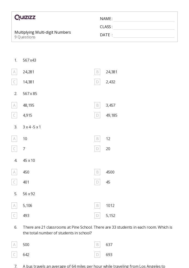 Free Multiplying Multi Digit Numbers Worksheet Download Free 