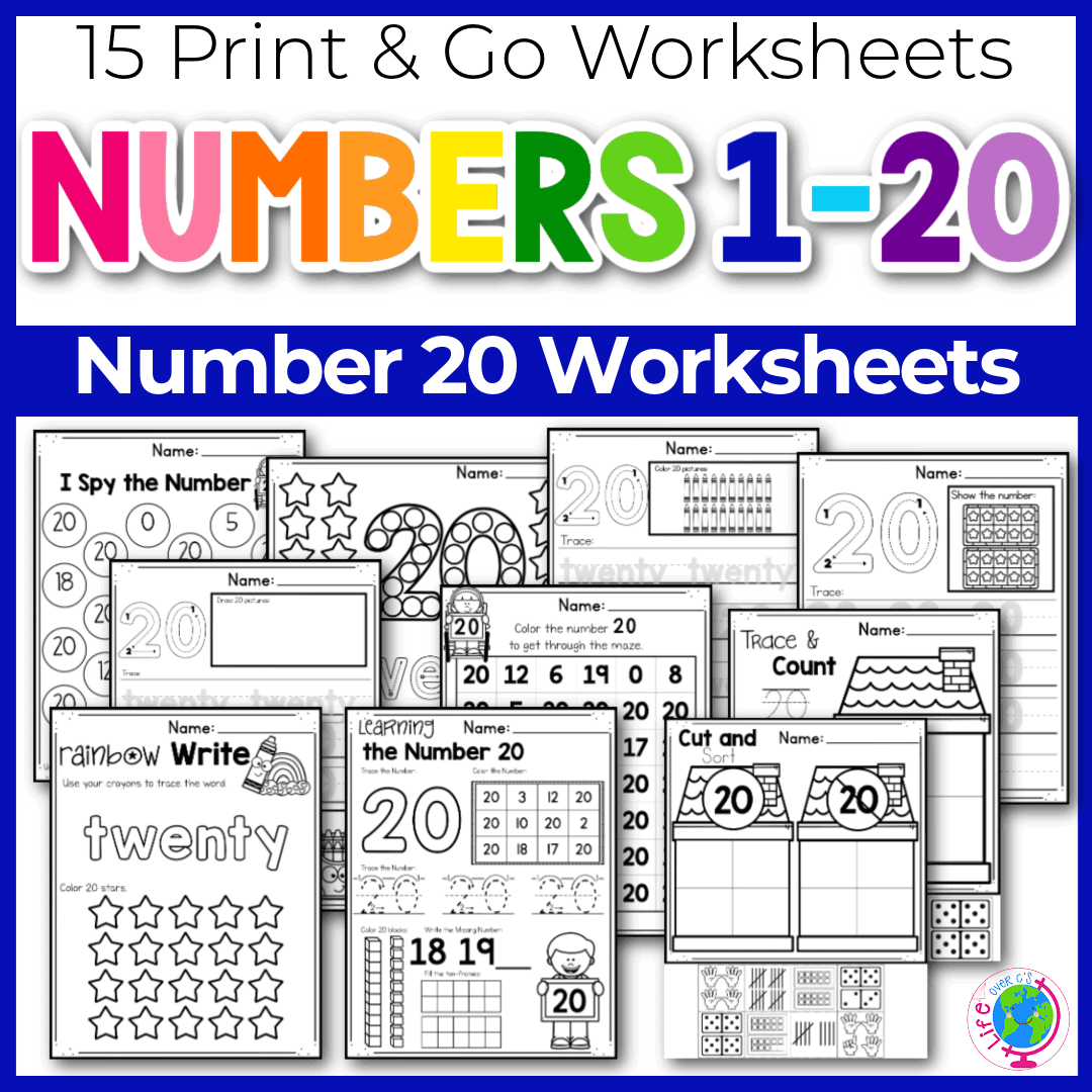 FREE Number Recognition Games 1 20 Primary Resource Worksheets 