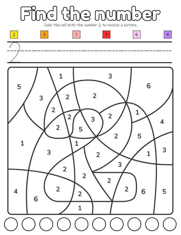 Free Number Recognition Worksheets Number Color By Number 