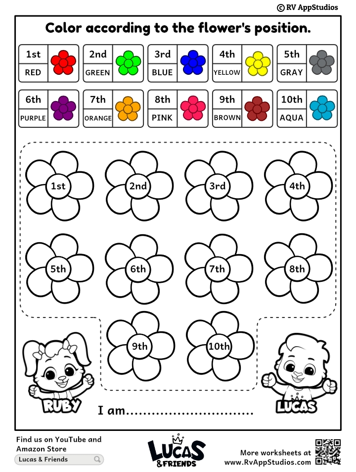 Free Ordinal Numbers Printable Math Worksheet For Kindergarten 