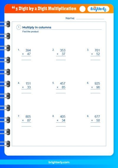 Free Printable 3 Digit By 2 Digit Multiplication Worksheets PDFs 