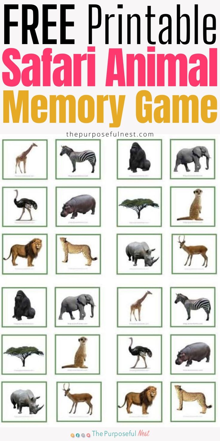 Free Printable Animal Matching Cards In 2022 Animal Activities For 