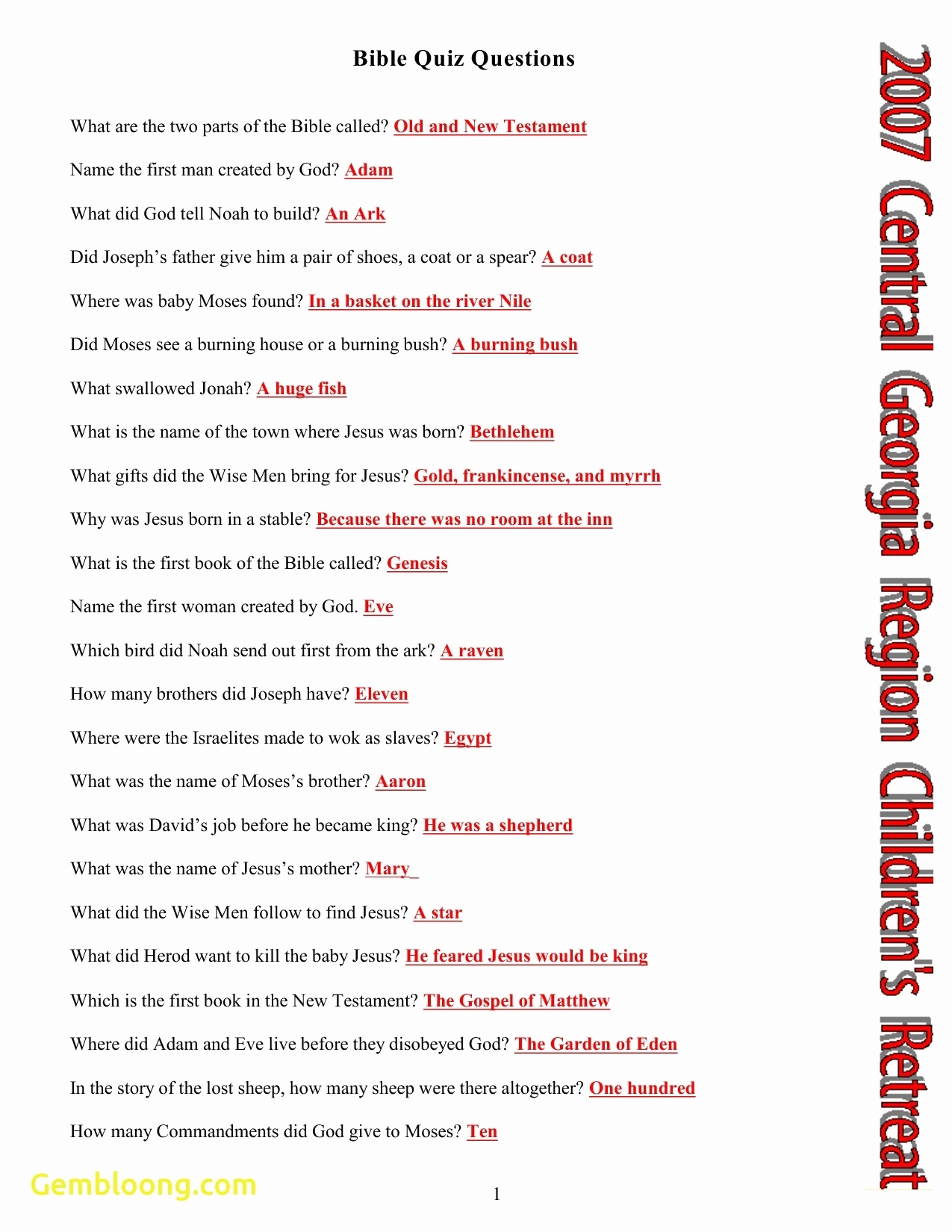 Free Printable Bible Trivia For Adults Free Printable