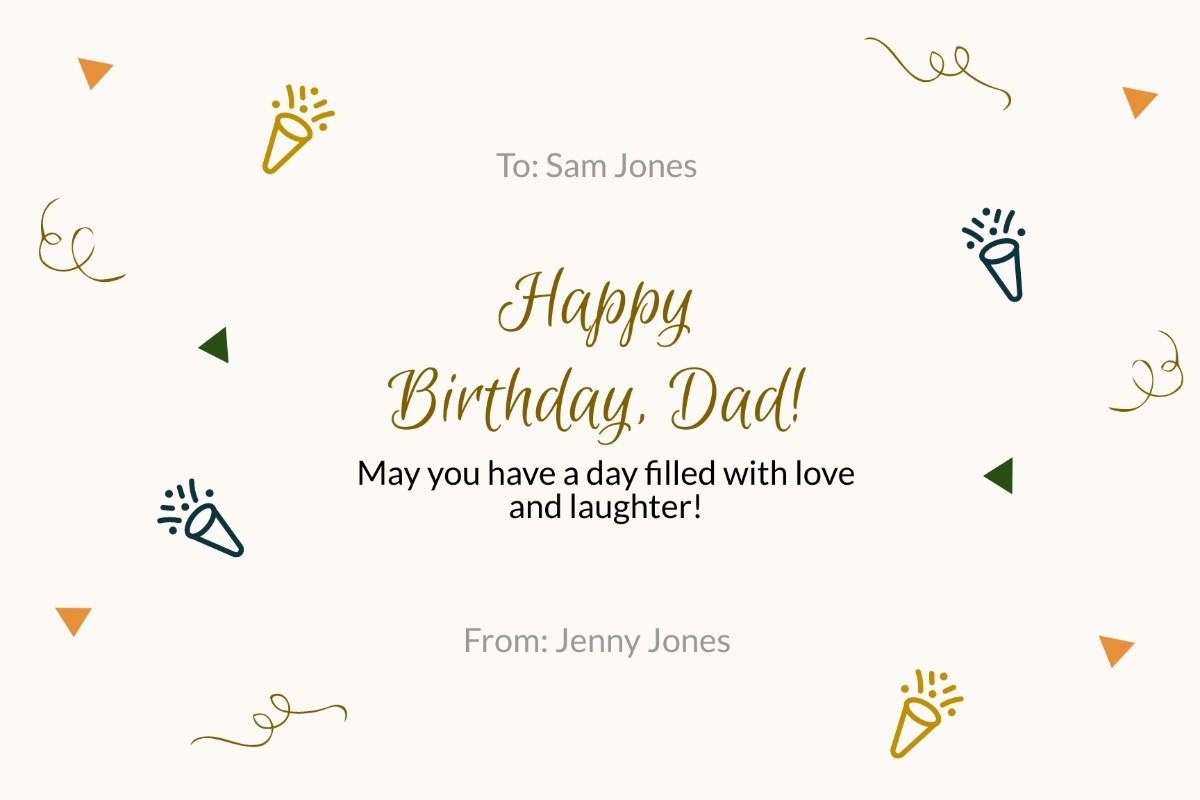 Free Printable Birthday Card For Dad Template To Edit Online
