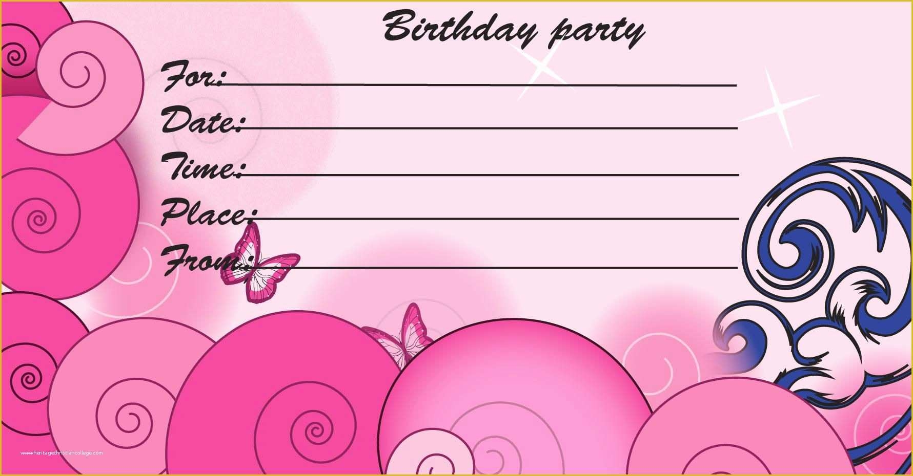 Free Printable Birthday Invitation Cards Templates Of Birthday 