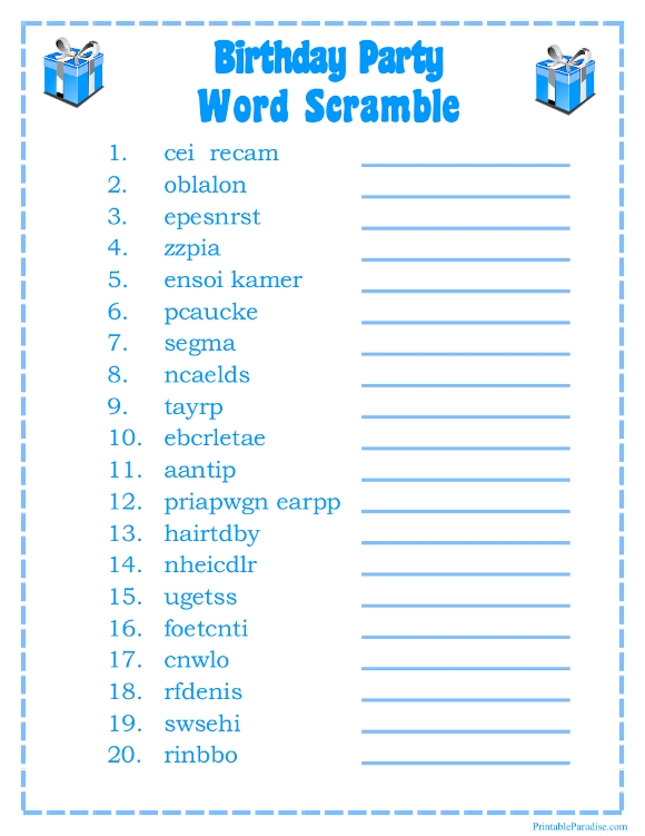 Free Printable Birthday Word Search Games Word Search Maker