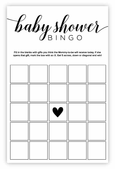 free printable blank baby shower bingo game cards