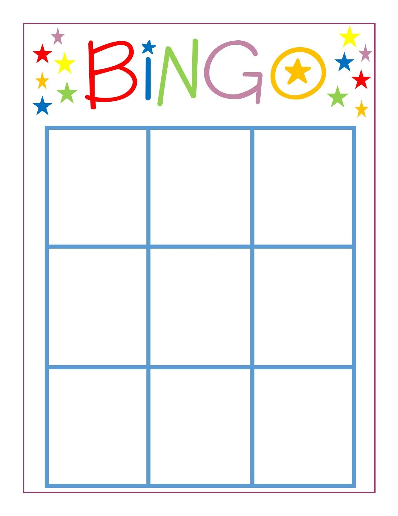 blank bingo card template free printable