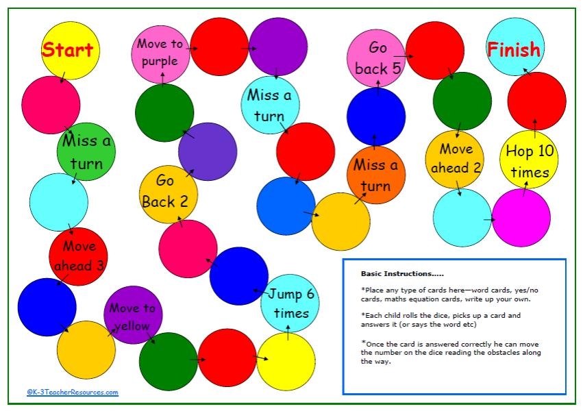 Free Printable Board Games For Teachers Printable Templates