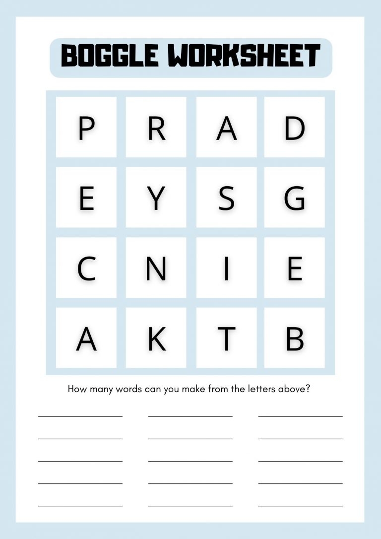 free printable boggle games
