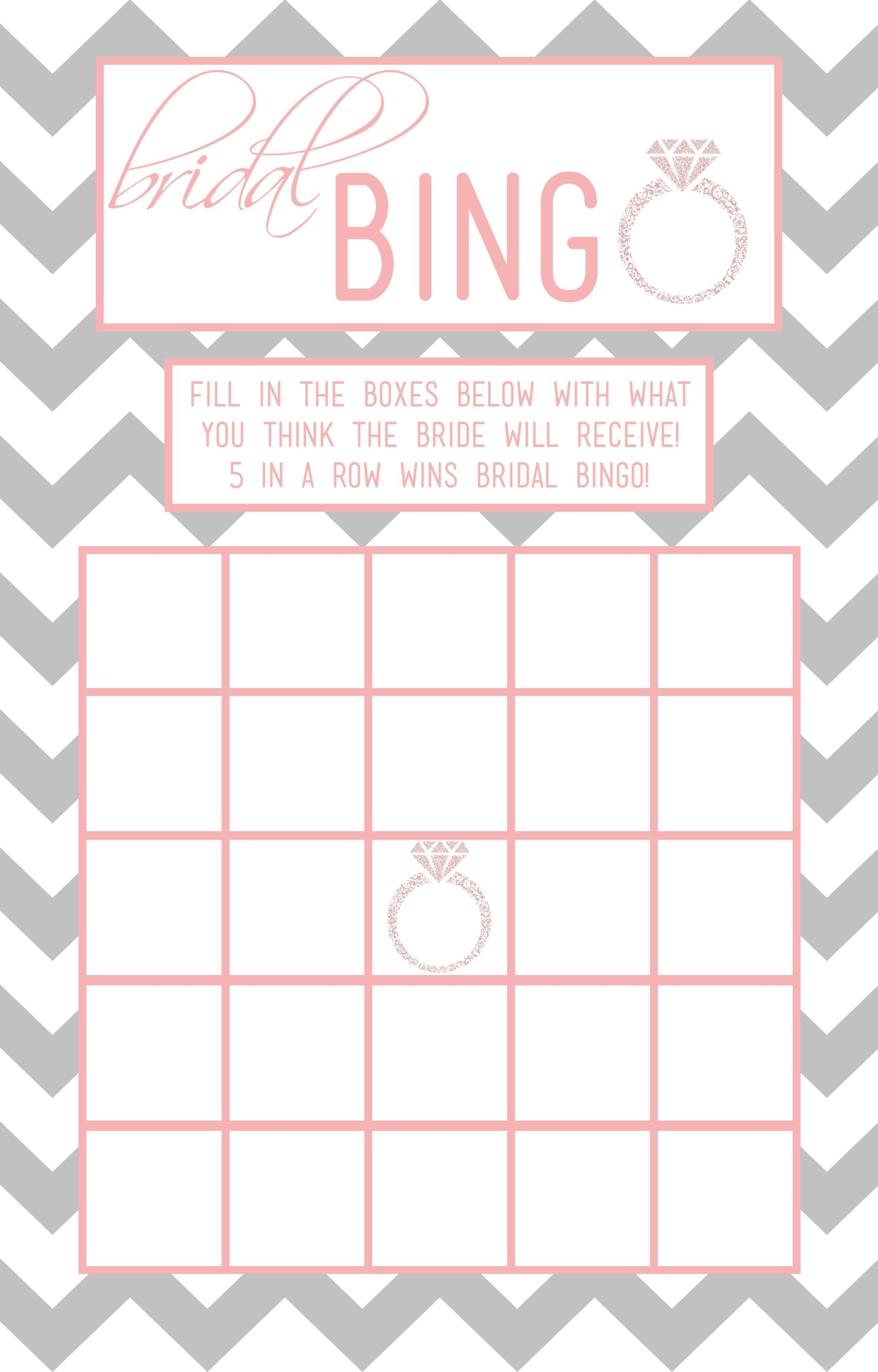 Free Printable Bridal Shower Blank Bingo Games Free Printable
