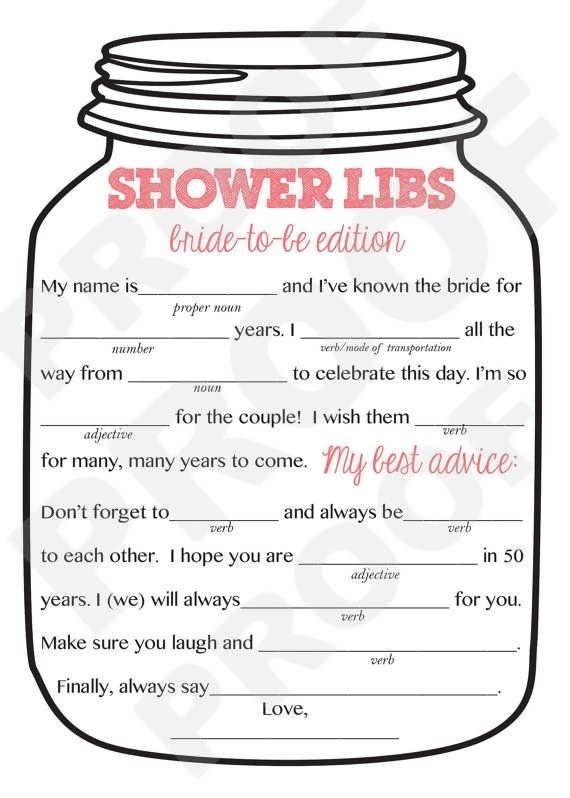 Free Printable Bridal Shower Mad Libs Printable New Year Banners