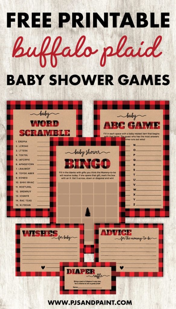 Free Printable Buffalo Plaid Baby Shower Games Buffalo Plaid Baby 