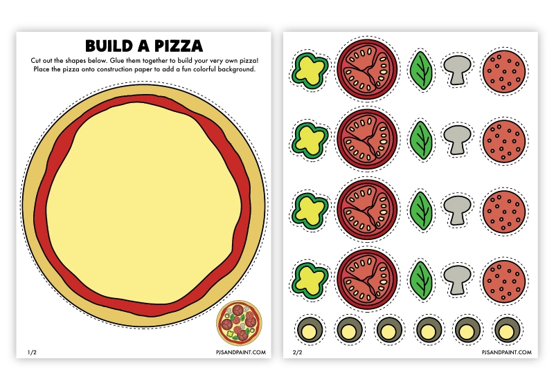 Free Printable Build A Pizza Craft Pjs And Paint