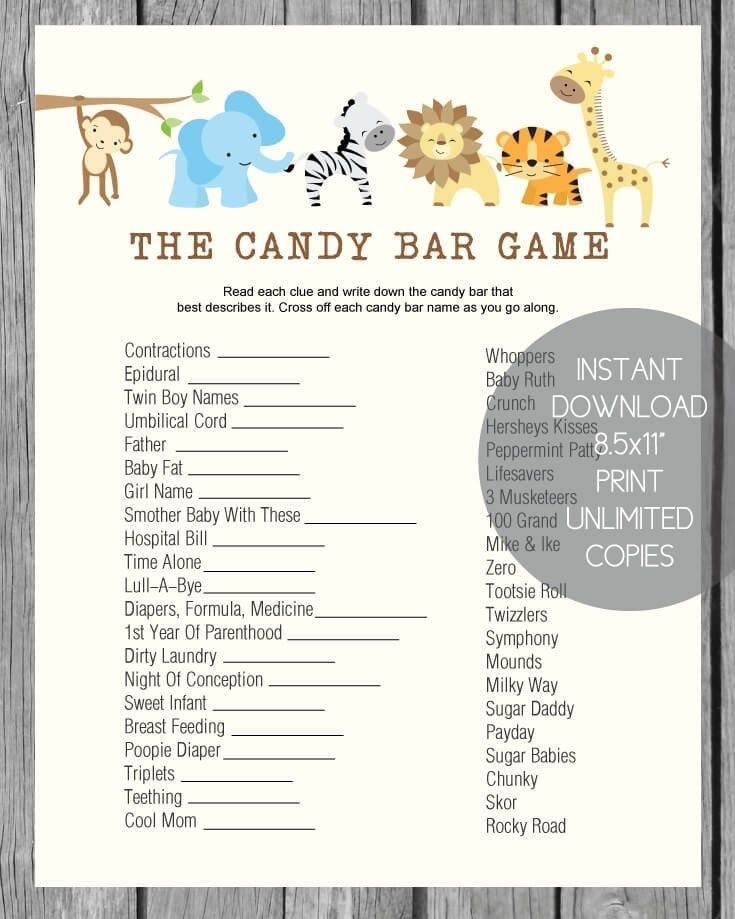 Free Printable Candy Bar Shower Game On Lilluna Com B Vrogue co