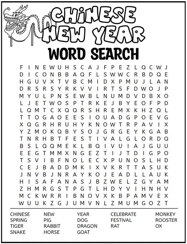 new year activities printable