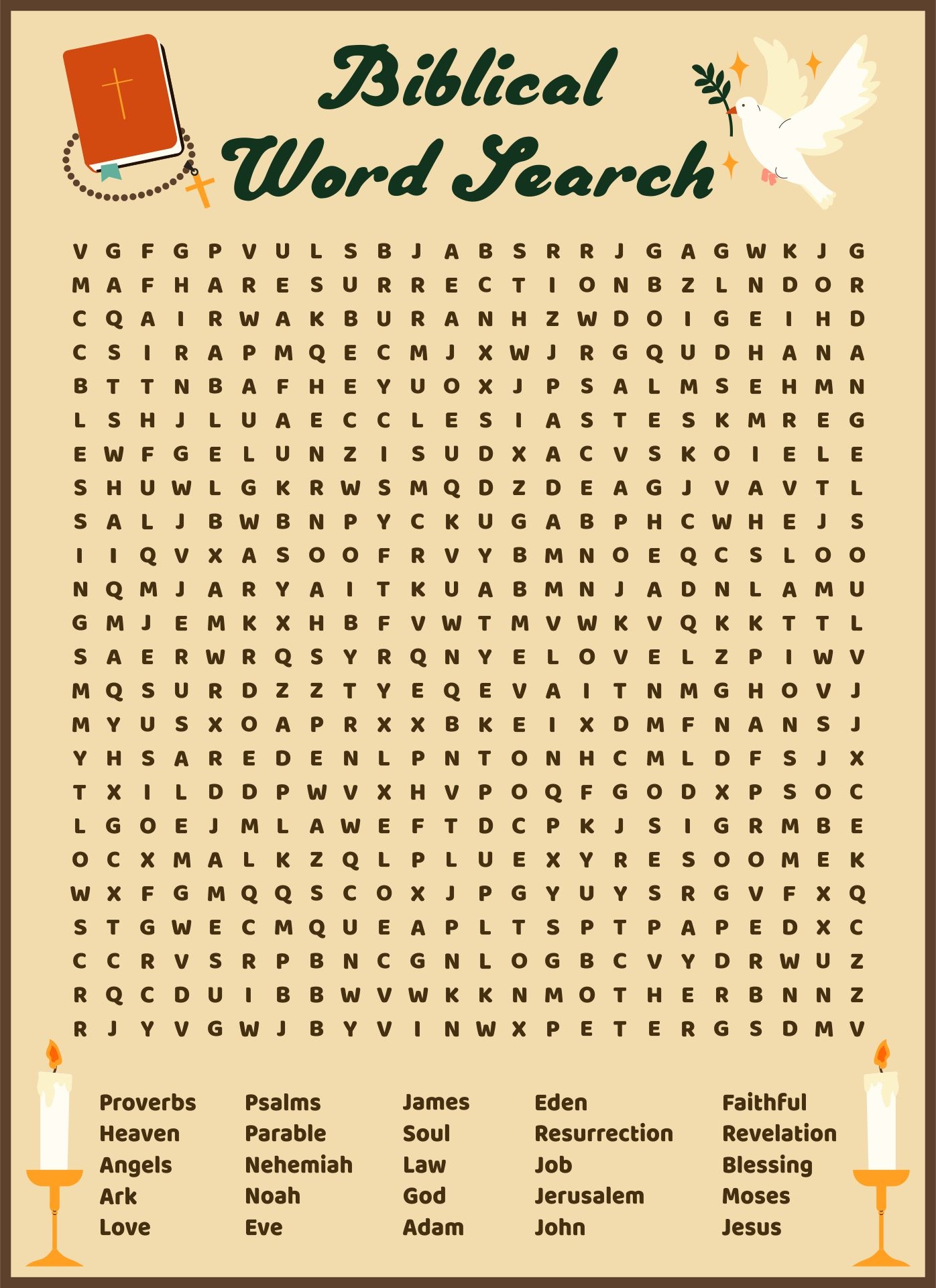 Free Printable Christian Word Search Games Word Search Maker